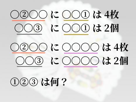 『4枚』と『2個』の交錯